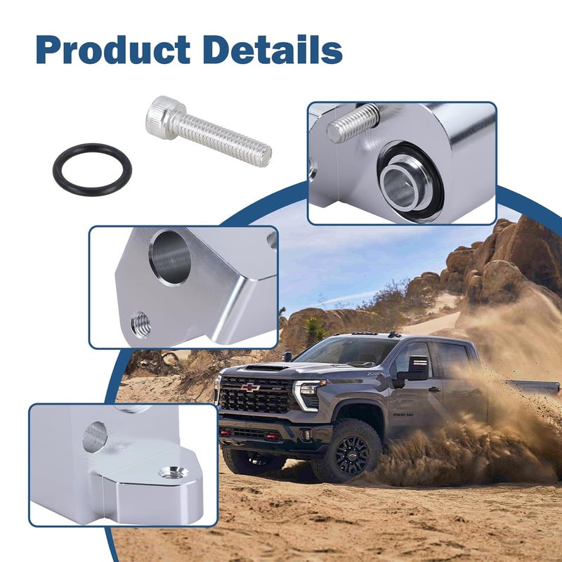 Xiaoyudou MAP Air Intake Temperature Sensor Spacer Anti-Soot Fit for 2017-2025 Chevy Silverado 2500HD 3500HD, GMC Sierra 2500HD 3500HD 6.6L Duramax Diesel, Silver - Image 5
